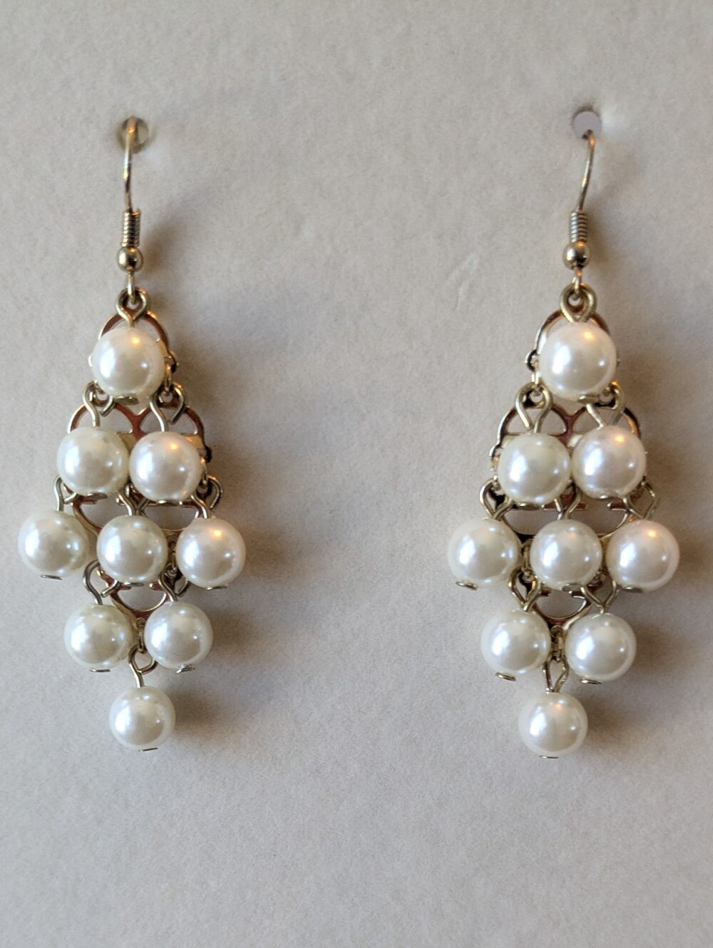 New Classic Pearl Cluster Drop Earrings - White